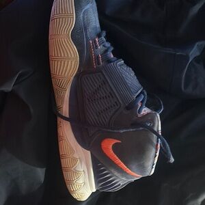 Nike Black and Orange High-Top Sneakers